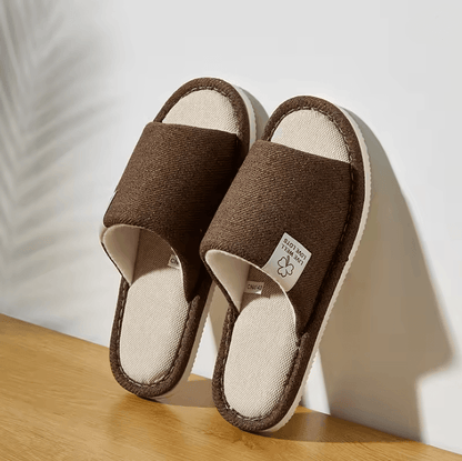 Breathable Linen Slippers For Men And Women With Open Toe Comfort 3