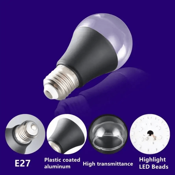 UV Purple LED Light Bulb 12W Fluorescent Glow Party Decoration Light 3