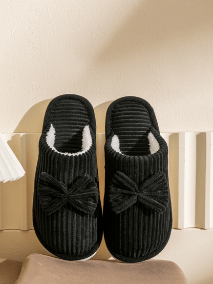 Cozy Womens Bow Slippers Soft Warm Indoor House Shoes 2