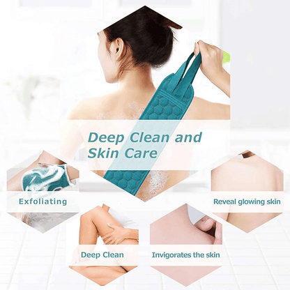 Exfoliating Body Scrubber Set With Back Scrubber Bath Glove And Loofah Sponge 3