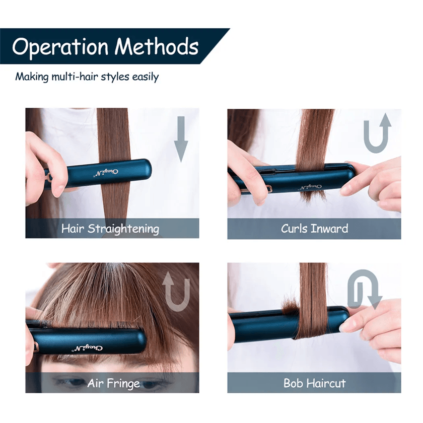 Mini Hair Straightener And Curler 2 In 1 Portable Flat Iron 4