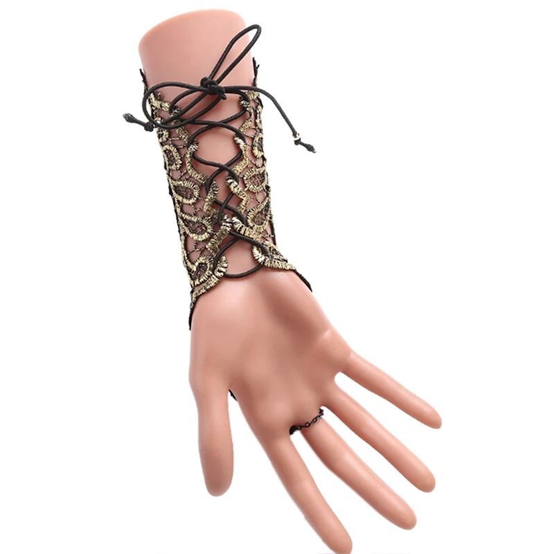 Gothic Steampunk Lace Fingerless Glove Arm Warmer 2