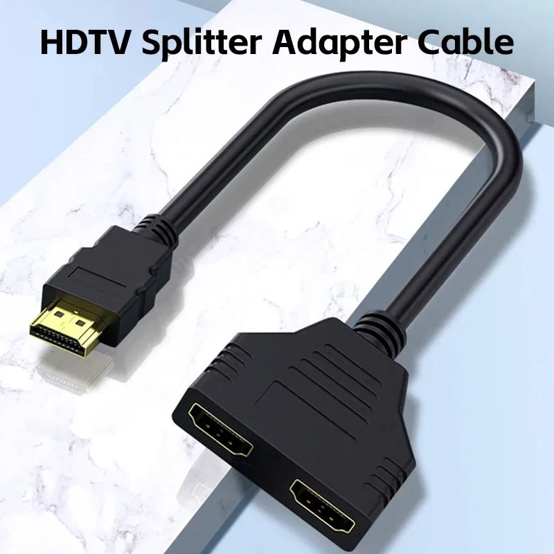 HDTV 1 In 2 Splitter Adapter Cable 1
