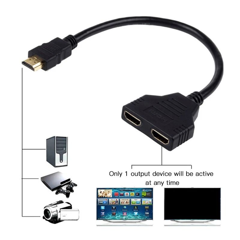 HDTV 1 In 2 Splitter Adapter Cable 2