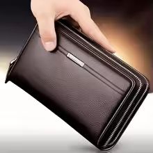 Mens Leather Long Wallet  Business Clutch Purse With Phone  Card Holder 6