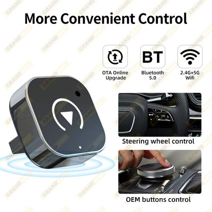 2 In 1 Wired To Wireless CarPlay And Android Auto Adapter For OEM Car Stereo USB Plug And Play Blue 5