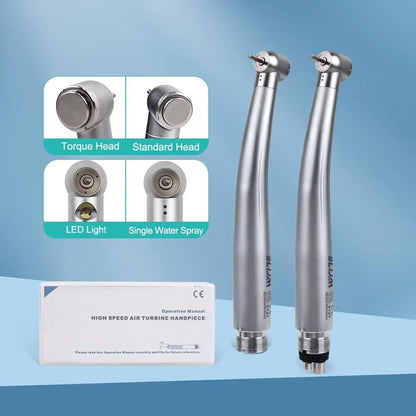 Dental LED High Speed Handpiece Air Turbine With Push Button Ceramic Bearing And Water Spray 2