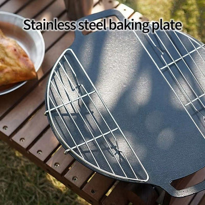 Outdoor Stainless Steel Barbecue Net Grill Rack – Durable Non-Stick Steam & Fry Pan for Camping, BBQ, and Outdoor Cookin