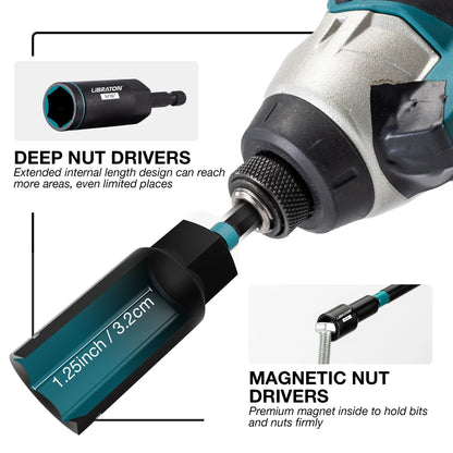 16 Piece Magnetic Nut Driver Set SAE For Impact Drill 2