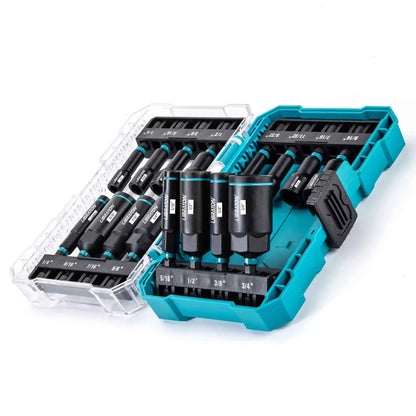 16 Piece Magnetic Nut Driver Set SAE For Impact Drill 6