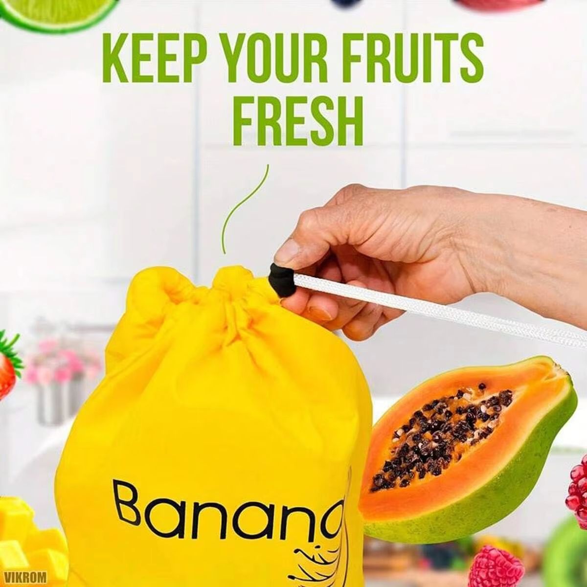 Reusable Banana Storage Bags  Insulated FreshKeeping Drawstring Pouch For Fruit And Vegetables Dura 2