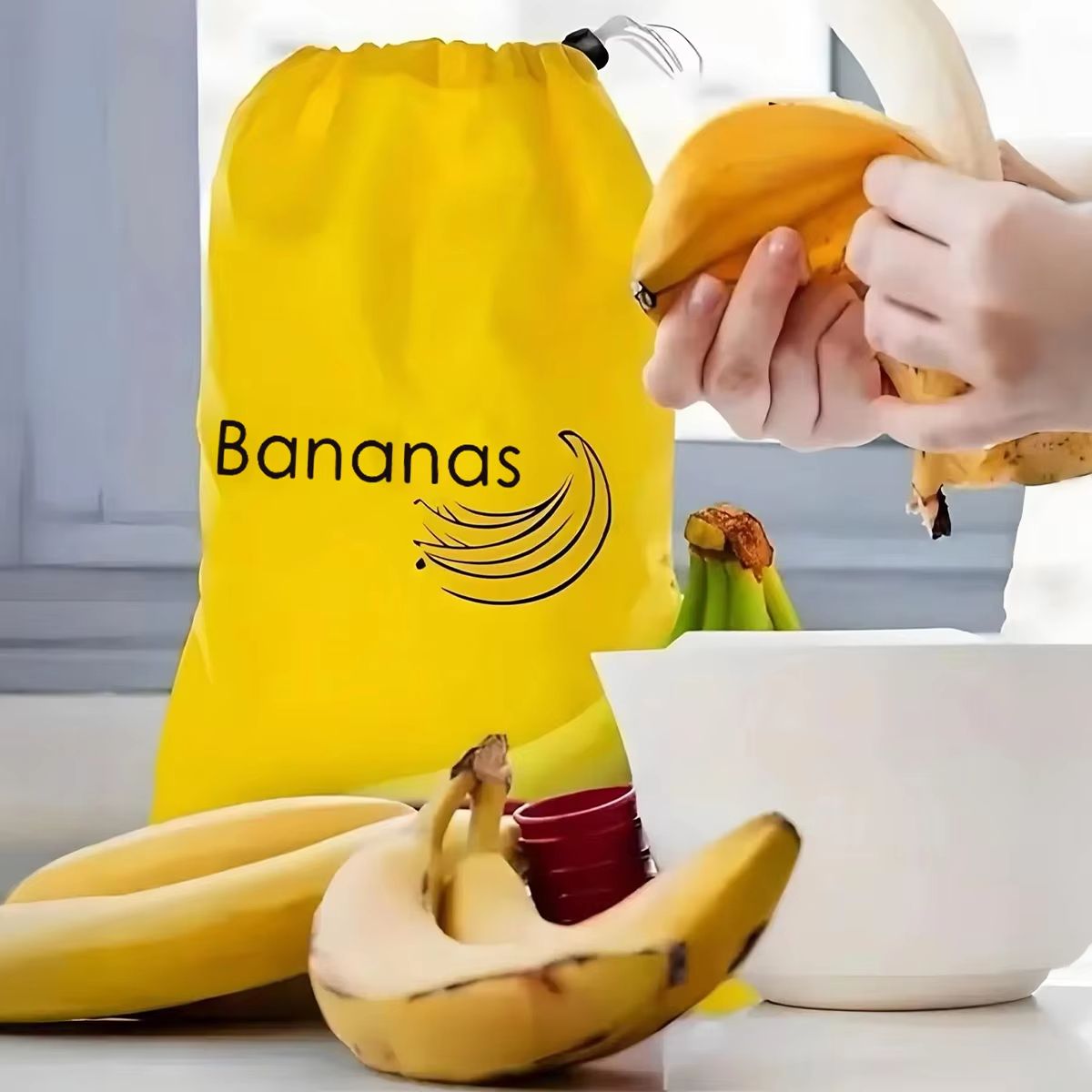 Reusable Banana Storage Bags  Insulated FreshKeeping Drawstring Pouch For Fruit And Vegetables Dura 3