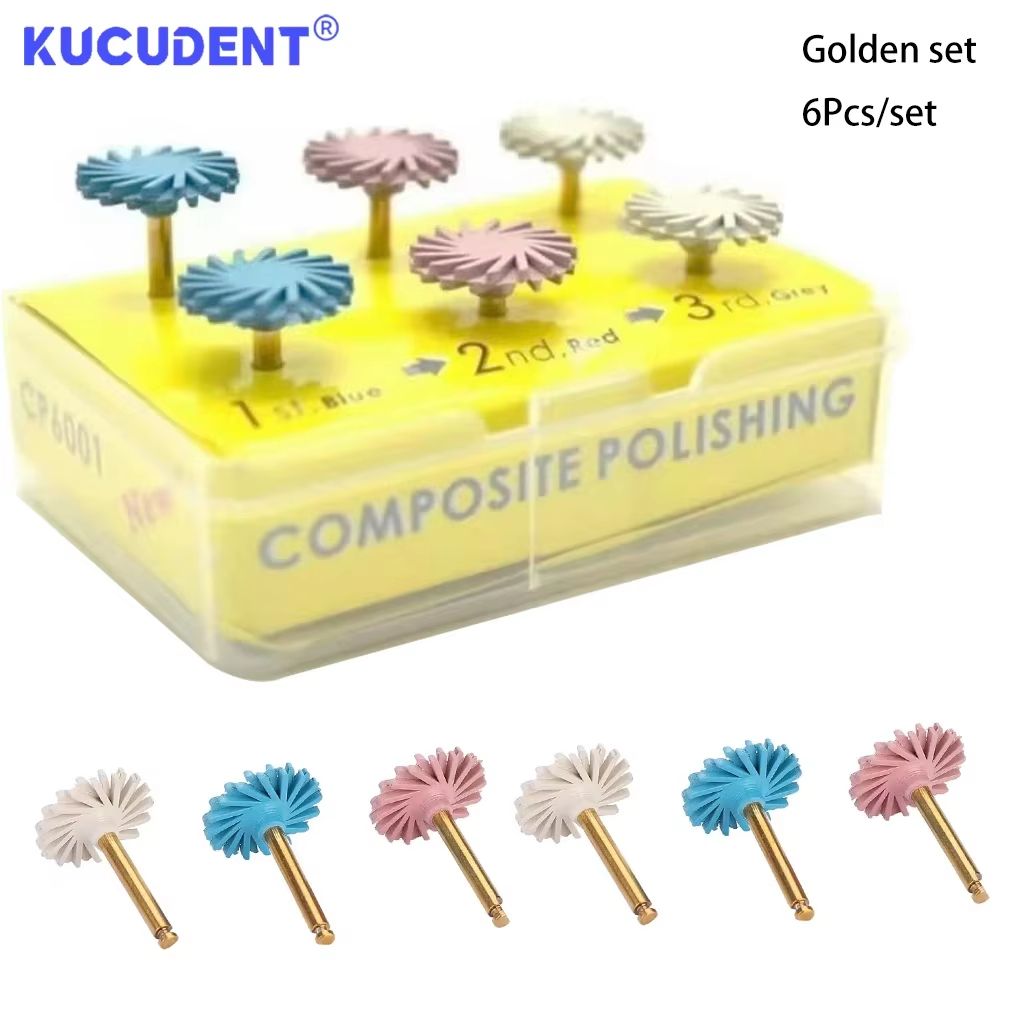 Dental Composite Resin Polishing Discs And Rubber Polishers 6 Piece Set For Professional Finishing  6