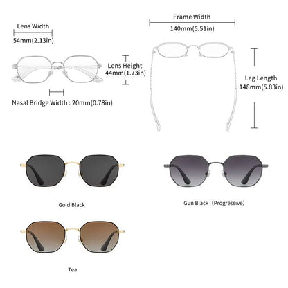 GCV Retro Womens Rectangular Metal Frame Sunglasses With Polaroid Lenses 4