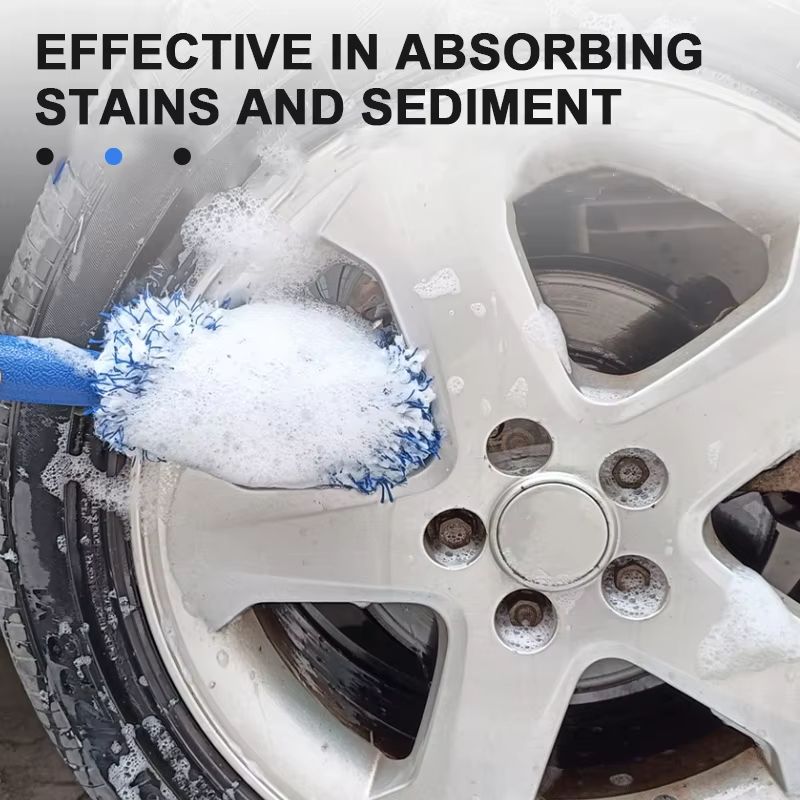 SEAMETAL Car Wheel Tire Rim Cleaning Brush  Portable Plush Hub Detailing Brush For Dust And Dirt Re 1