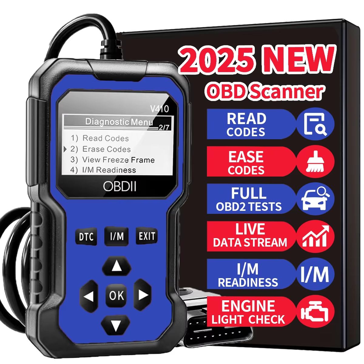 Car OBD2 Scanner Diagnostic Tool  Engine Fault Code Reader For All OBD II Protocol Cars 5