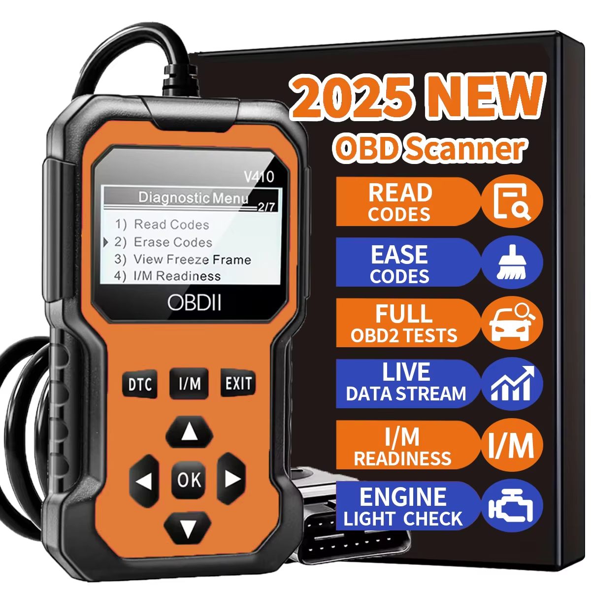 Car OBD2 Scanner Diagnostic Tool  Engine Fault Code Reader For All OBD II Protocol Cars 6