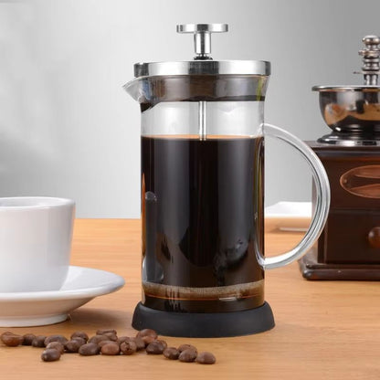 Coffee French Press Pot – High Borosilicate Glass Brew and Tea Maker with Filter