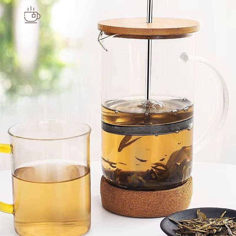 Coffee French Press Pot  High Borosilicate Glass Brew And Tea Maker With Filter 2