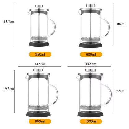 Coffee French Press Pot  High Borosilicate Glass Brew And Tea Maker With Filter 5