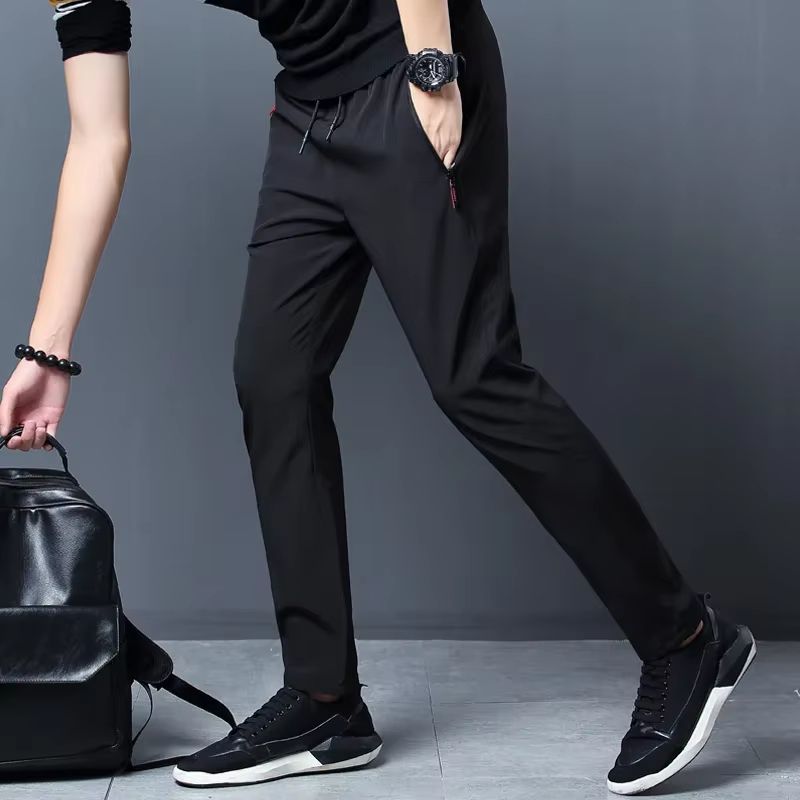 Mens Casual Slim Fit Jogger Pants  Straight Elastic Waist Trousers 4