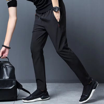 Mens Casual Slim Fit Jogger Pants  Straight Elastic Waist Trousers 4