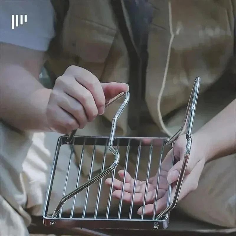 Outdoor Stainless Steel Folding Camping Stove And Grill Rack Set 2
