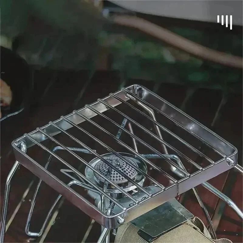 Outdoor Stainless Steel Folding Camping Stove And Grill Rack Set 3