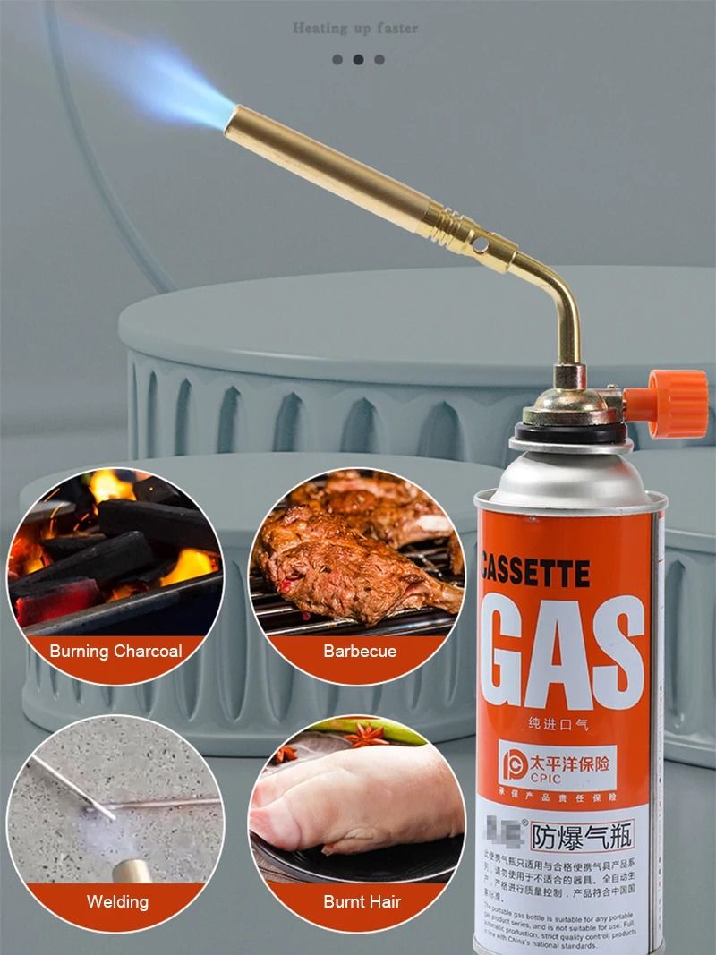 Butane Burner Welding Gas Torch Flame Gun Brazing Flamethrower Outdoor Camping BBQ Portable Solderi 5