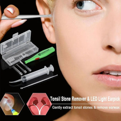 Tonsil Stone And Earwax Remover Tool Set With LED Light And Irrigator 1