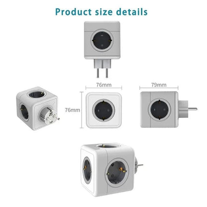 EU Power Strip Cube With 5 AC Outlets 1