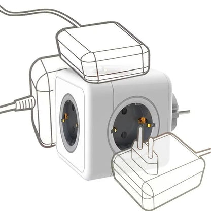 EU Power Strip Cube With 5 AC Outlets 2