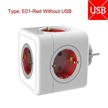 EU Power Strip Cube With 5 AC Outlets 5