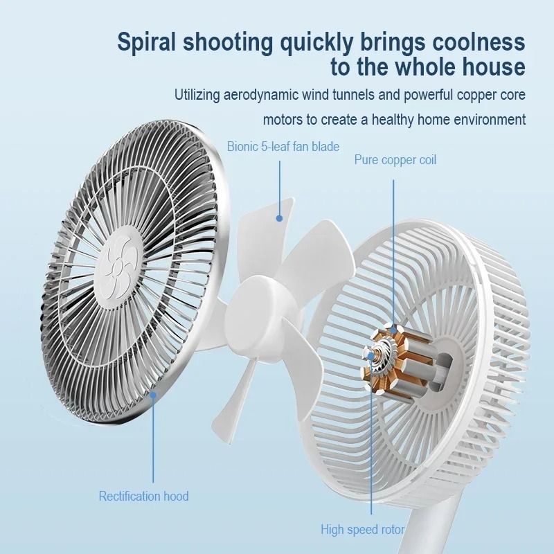 Rechargeable 7200 MAh Portable Desktop Fan For Home And Office 3