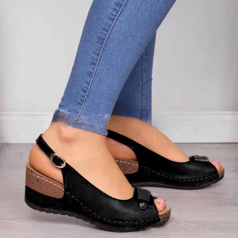 Chunky Platform Wedge Sandals For Women  Summer Open Toe SlipOn Comfort Shoes 6