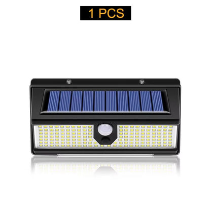 190 LED Solar Motion Sensor Light  Outdoor Waterproof Wall Lamp With 4 Lighting Modes For Garden Ya 6