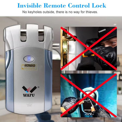 Wafu 019 Invisible Smart Door Lock  433MHz Remote Control Deadbolt With 5 ChromePlated Controllers 5