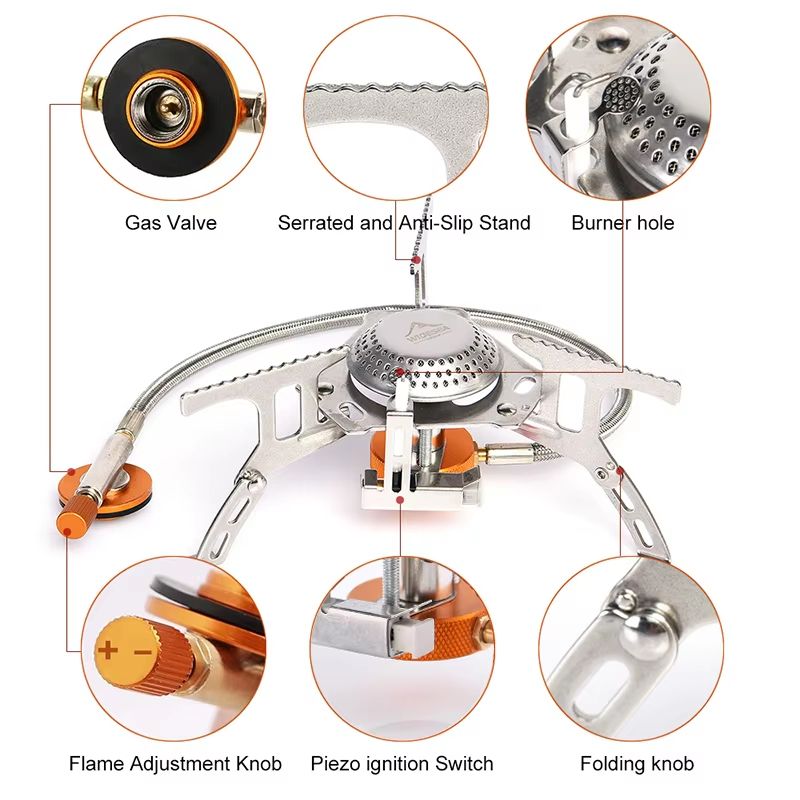 Widesea Outdoor Camping Gas Stove  Portable Strong Flame Burner For Hiking Survival And Picnic Cook 5