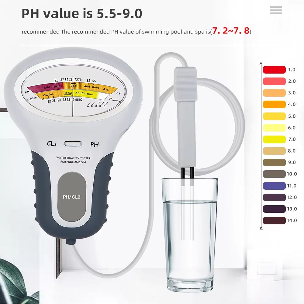 AquaCheck Pro 2in1 Digital PH And Chlorine Meter  Professional Water Quality Tester For Pools Spas  1