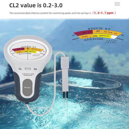 AquaCheck Pro 2in1 Digital PH And Chlorine Meter  Professional Water Quality Tester For Pools Spas  2