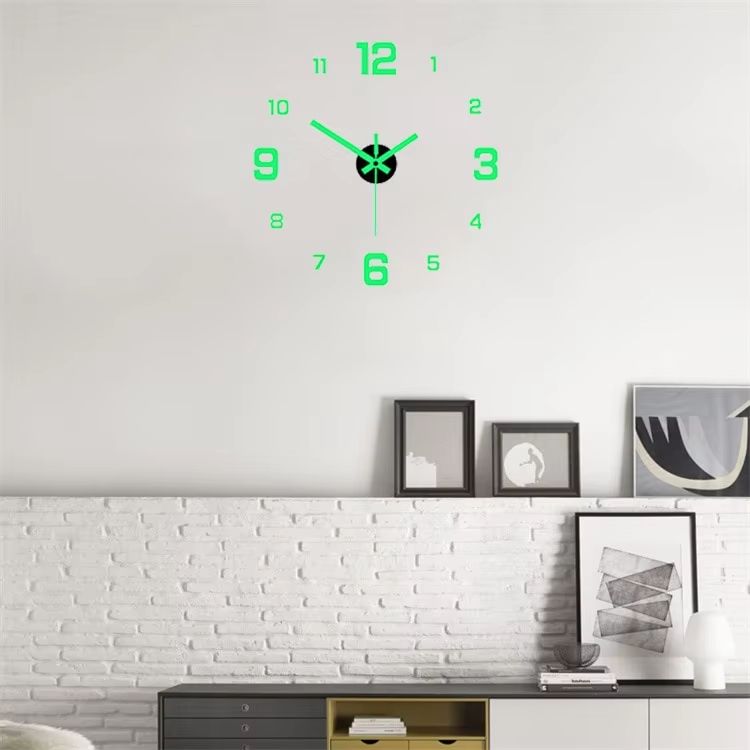 EuraGlow Luminous DIY Wall Clock  Modern Silent 3D Digital Clock With PunchFree Installation For Ho 1