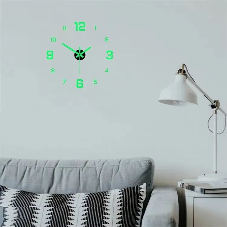 EuraGlow Luminous DIY Wall Clock  Modern Silent 3D Digital Clock With PunchFree Installation For Ho 3
