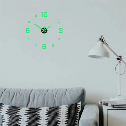 EuraGlow Luminous DIY Wall Clock  Modern Silent 3D Digital Clock With PunchFree Installation For Ho 3