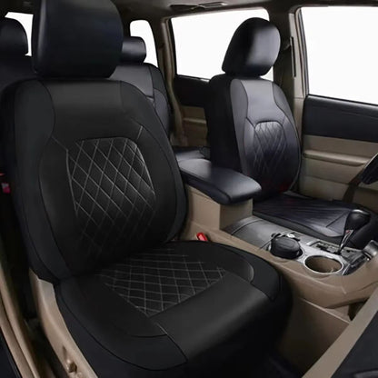 AutoLuxe AllSeason PU Leather Car Seat Cover Set  Waterproof Quilted Universal Fit Protector For Se 2