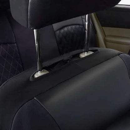 AutoLuxe AllSeason PU Leather Car Seat Cover Set  Waterproof Quilted Universal Fit Protector For Se 4