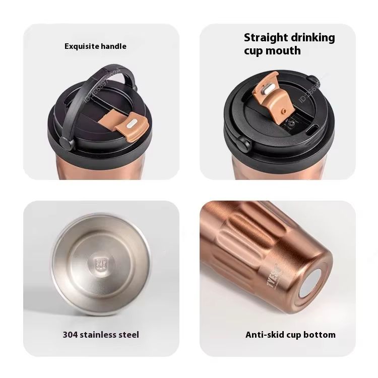 Tyeso Vintage Insulated Coffee Mug  Portable 304 Stainless Steel Travel Cup For Hot  Cold Drinks On 2