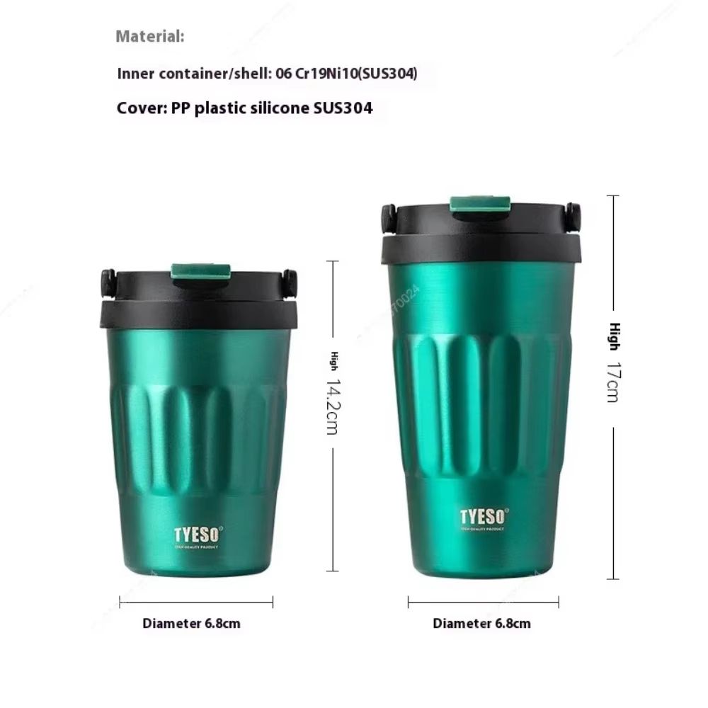 Tyeso Vintage Insulated Coffee Mug  Portable 304 Stainless Steel Travel Cup For Hot  Cold Drinks On 4