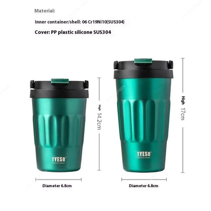 Tyeso Vintage Insulated Coffee Mug  Portable 304 Stainless Steel Travel Cup For Hot  Cold Drinks On 4