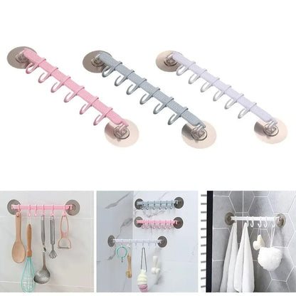 6Row Suction Cup Corner Hook For Kitchen  Bathroom 1