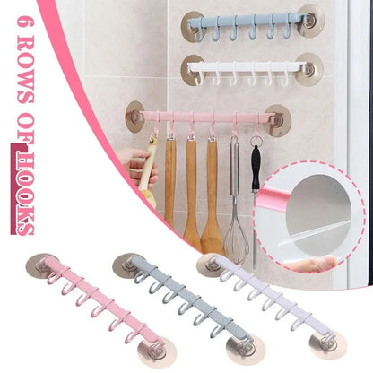 6Row Suction Cup Corner Hook For Kitchen  Bathroom 2